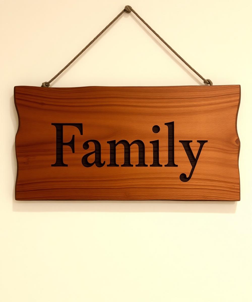 Carved Family Name Sign